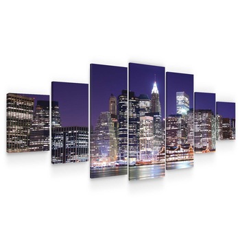 Set Tablou DualView Startonight Manhattan, 7 piese, luminos in intuneric, 100 x 240 cm Set Tablou DualView Startonight Manhattan, 7 piese, luminos in intuneric, 100 x 240 cm