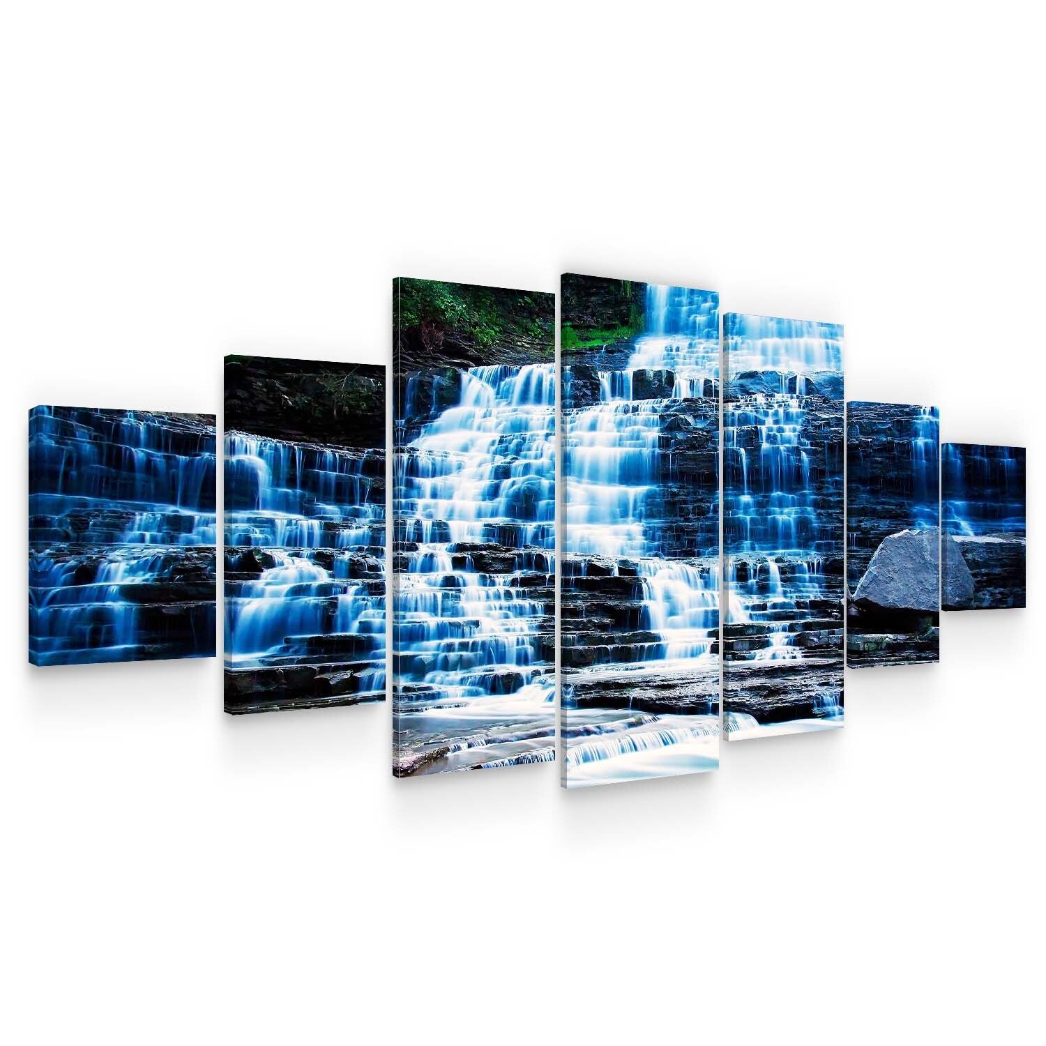 Set Tablou DualView Startonight Cascada, 7 piese, luminos in intuneric, 100 x 240 cm