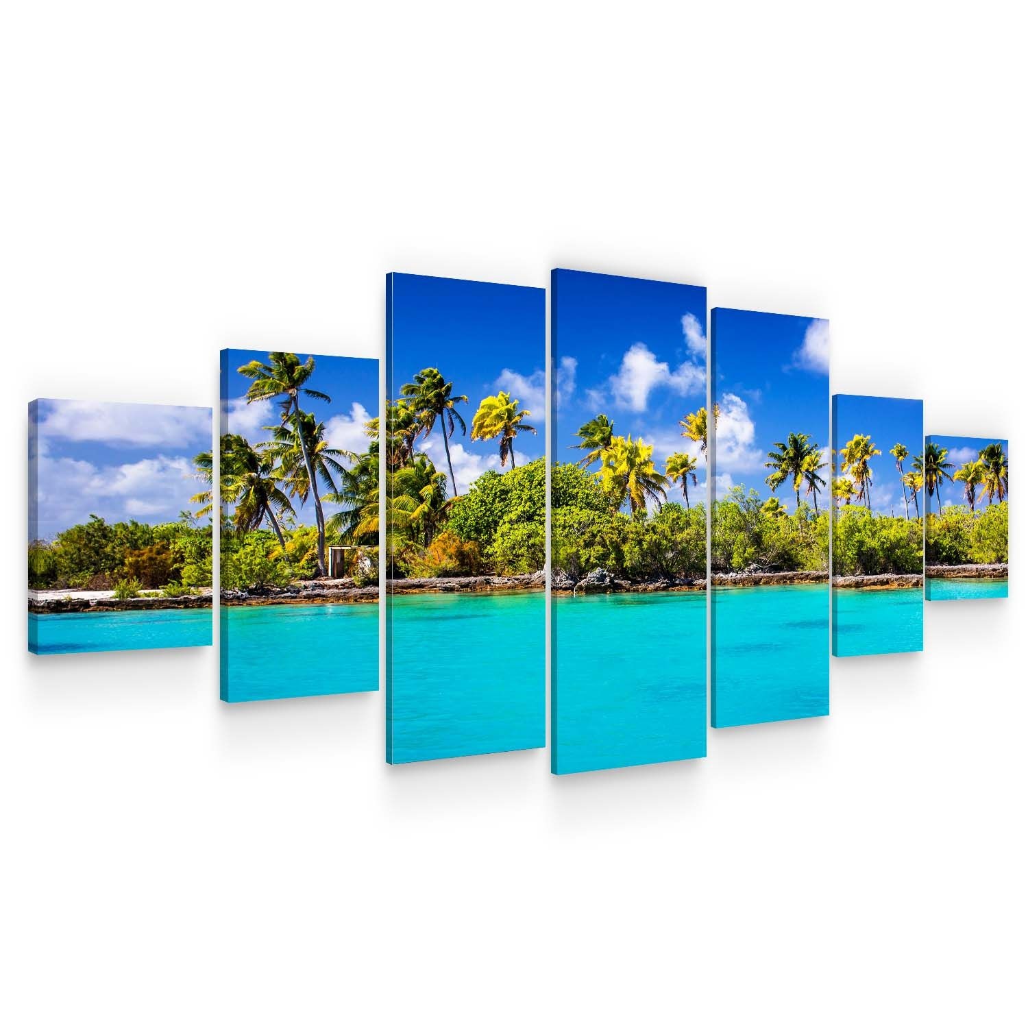 Set Tablou DualView Startonight Plaja insorita, 7 piese, luminos in intuneric, 100 x 240 cm