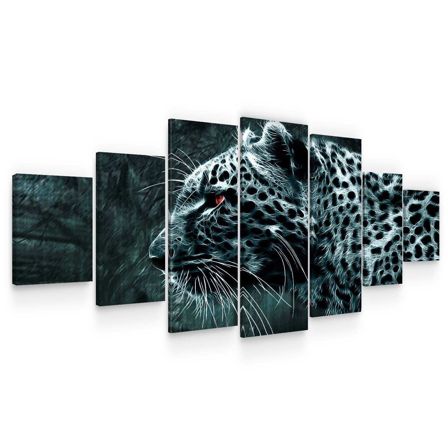 Set Tablou DualView Startonight Eleganta felina, 7 piese, luminos in intuneric, 100 x 240 cm