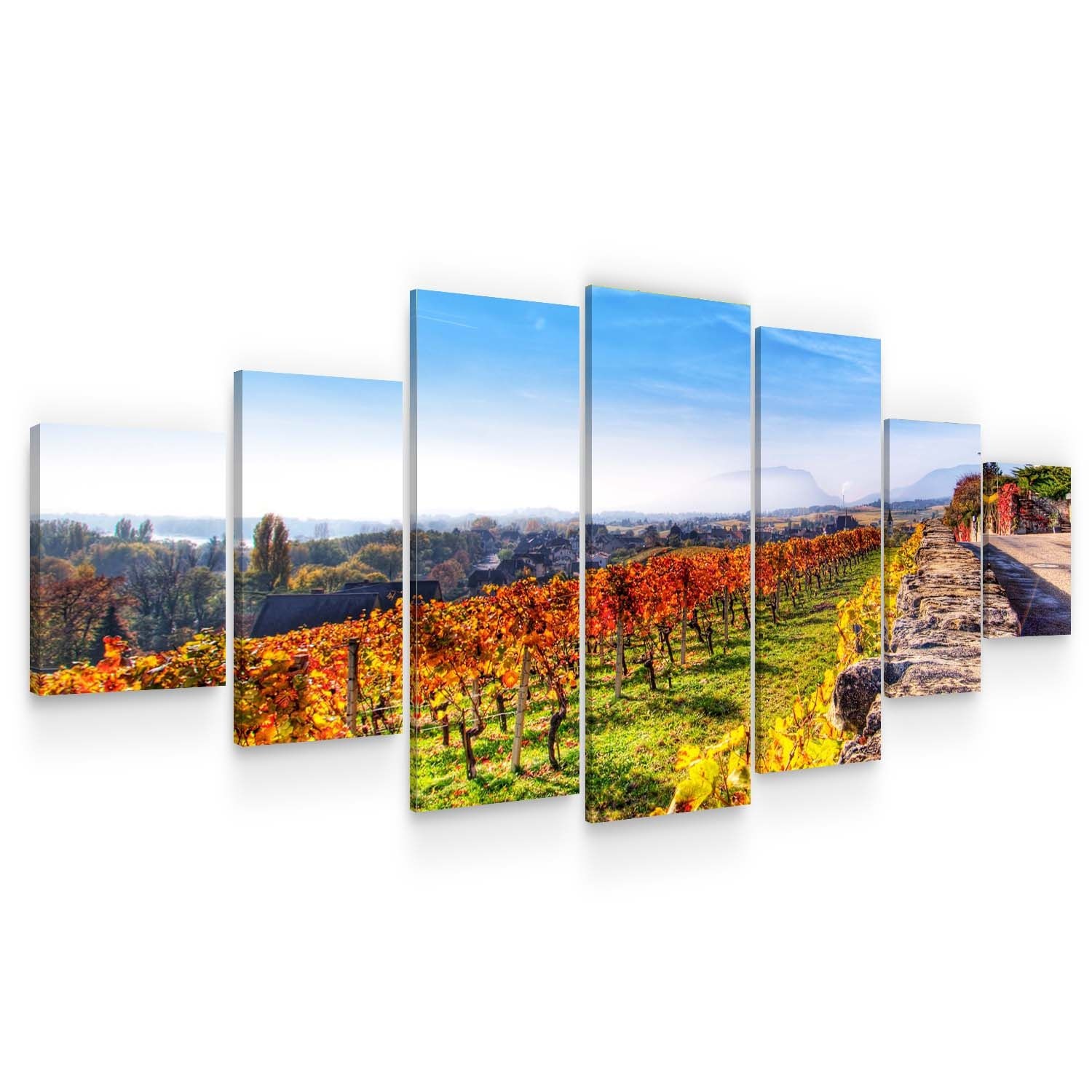 Set Tablou DualView Startonight Toamna in podgorie, 7 piese, luminos in intuneric, 100 x 240 cm