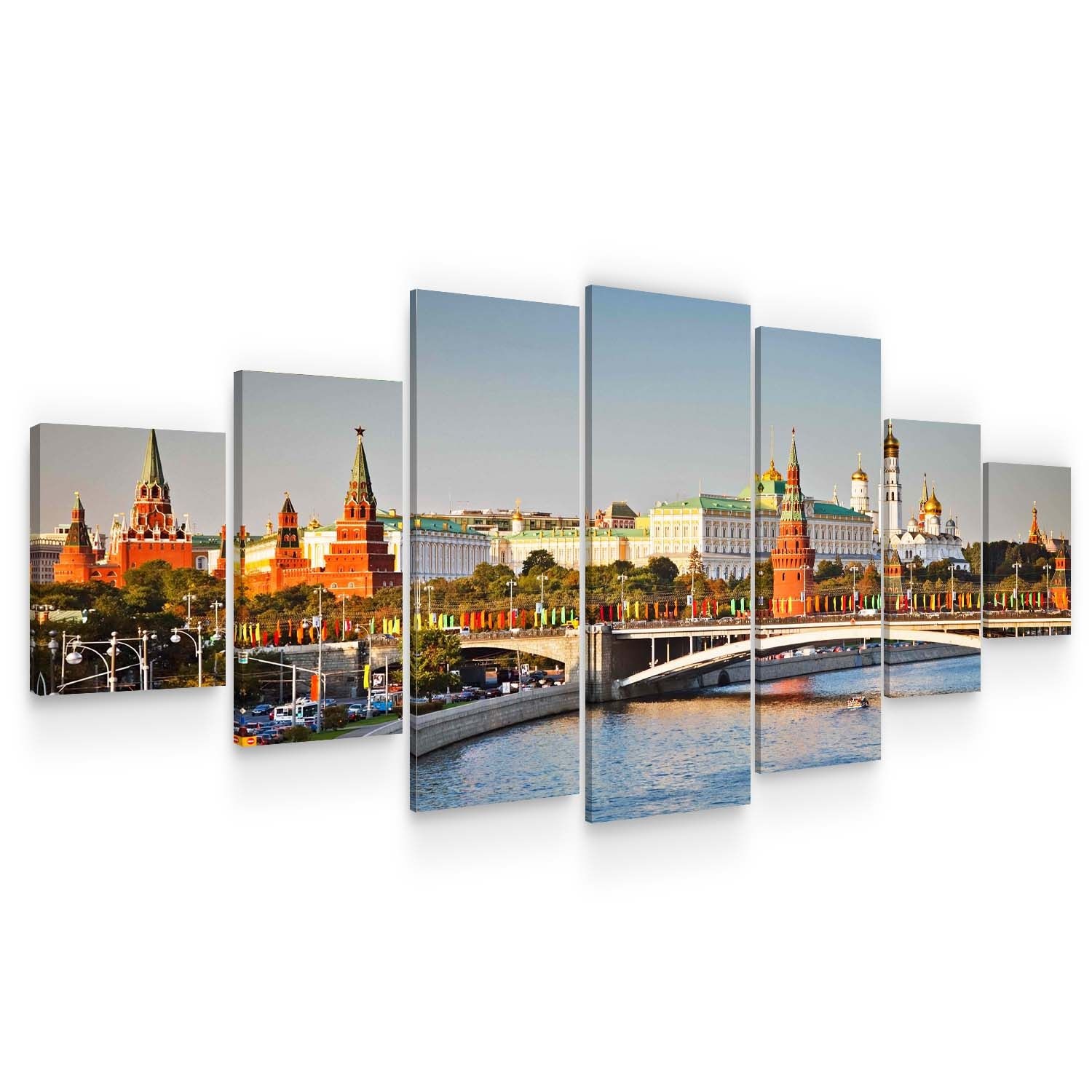 Set Tablou DualView Startonight Kremlin, 7 piese, luminos in intuneric, 100 x 240 cm