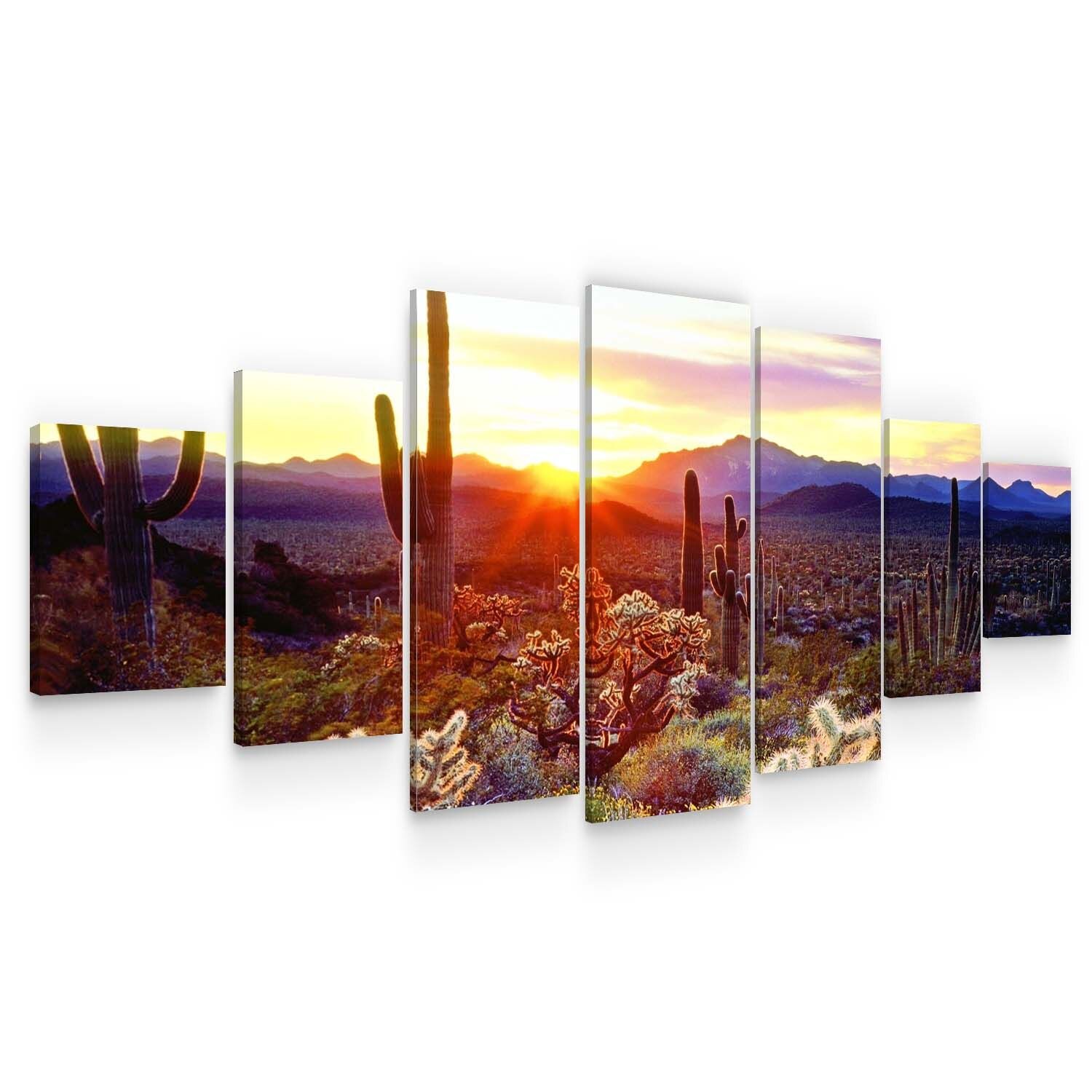 Set Tablou DualView Startonight Peisaj din Arizona, 7 piese, luminos in intuneric, 100 x 240 cm