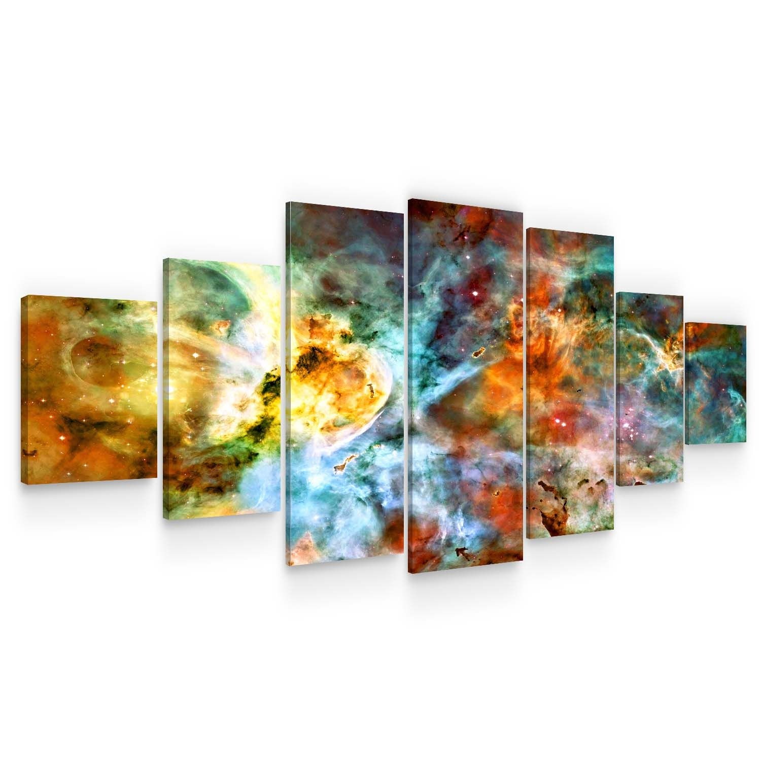 Set Tablou DualView Startonight Nebula din spatiu, 7 piese, luminos in intuneric, 100 x 240 cm