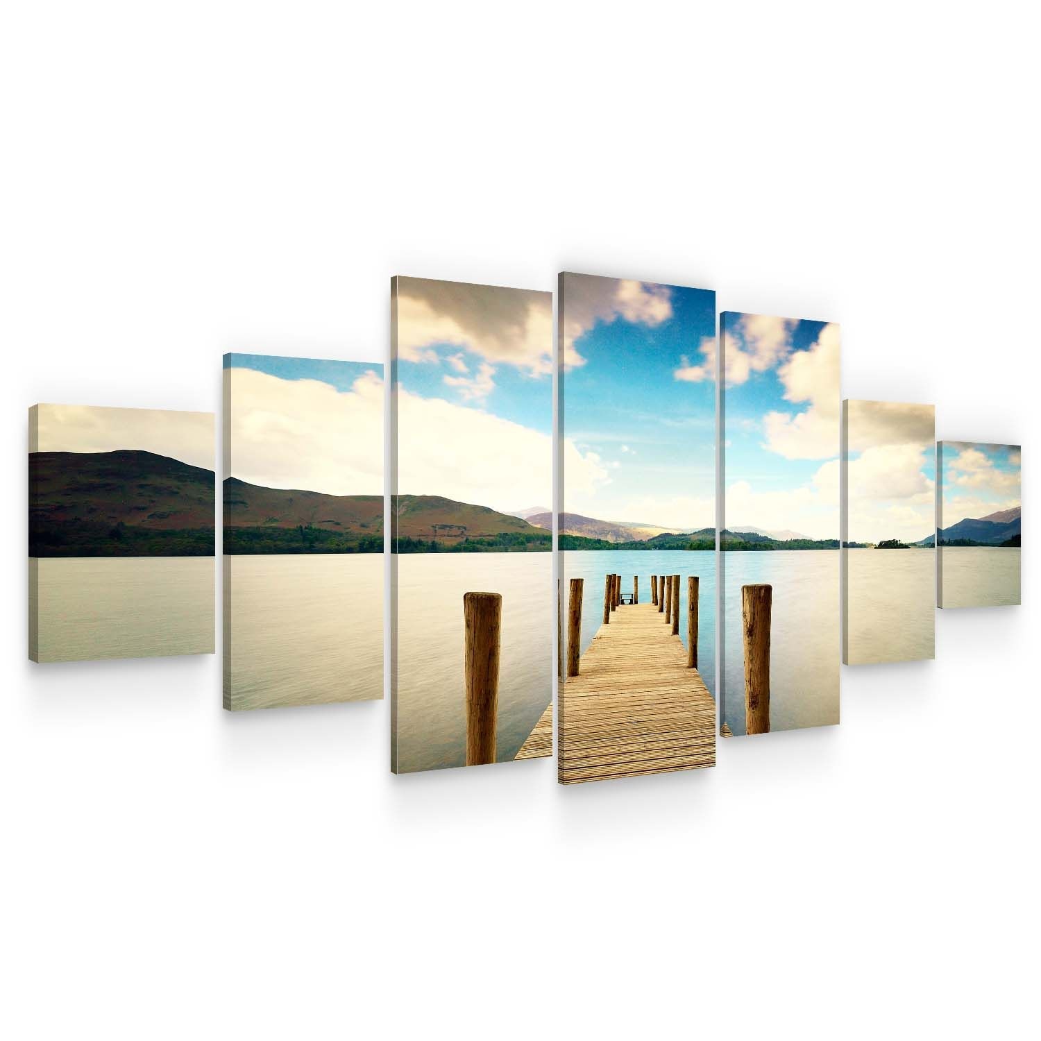 Set Tablou DualView Startonight Un ponton, 7 piese, luminos in intuneric, 100 x 240 cm