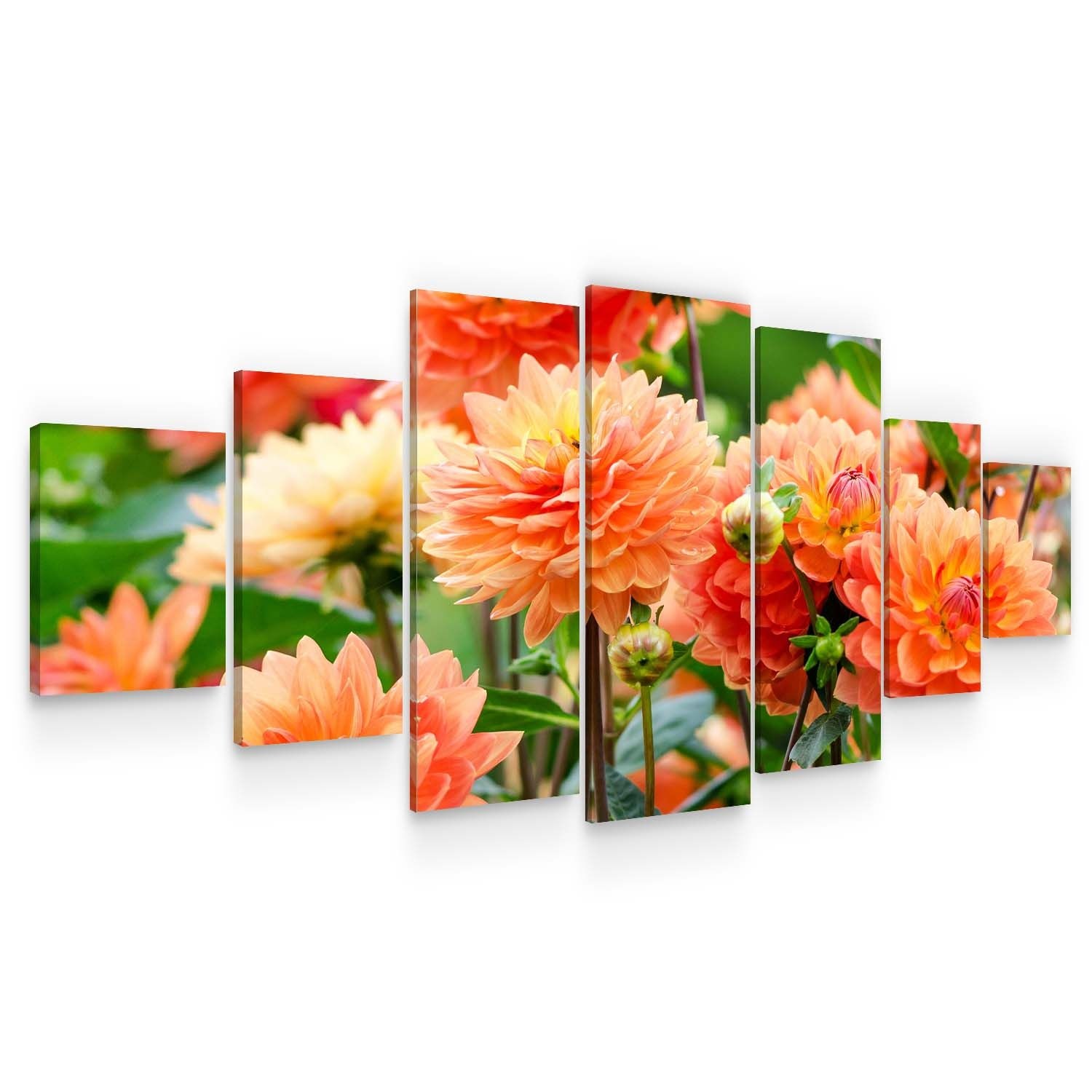 Set Tablou DualView Startonight Crizanteme, 7 piese, luminos in intuneric, 100 x 240 cm