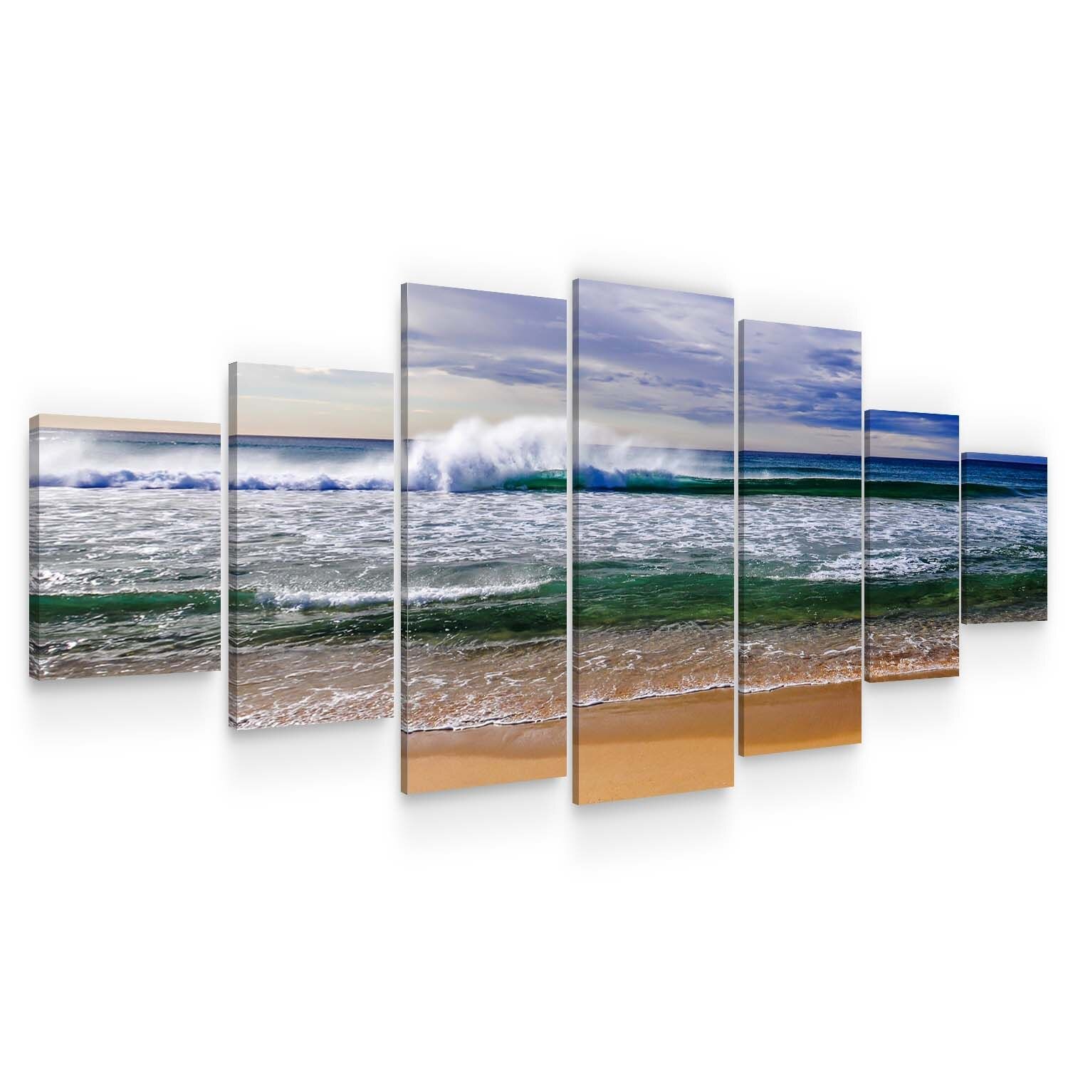 Set Tablou DualView Startonight Valurile oceanului, 7 piese, luminos in intuneric, 100 x 240 cm