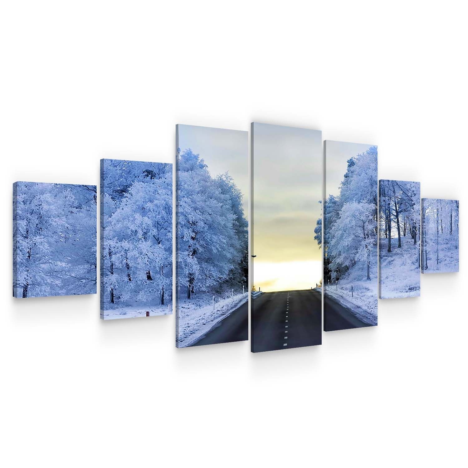 Set Tablou DualView Startonight Drum inghetat, 7 piese, luminos in intuneric, 100 x 240 cm