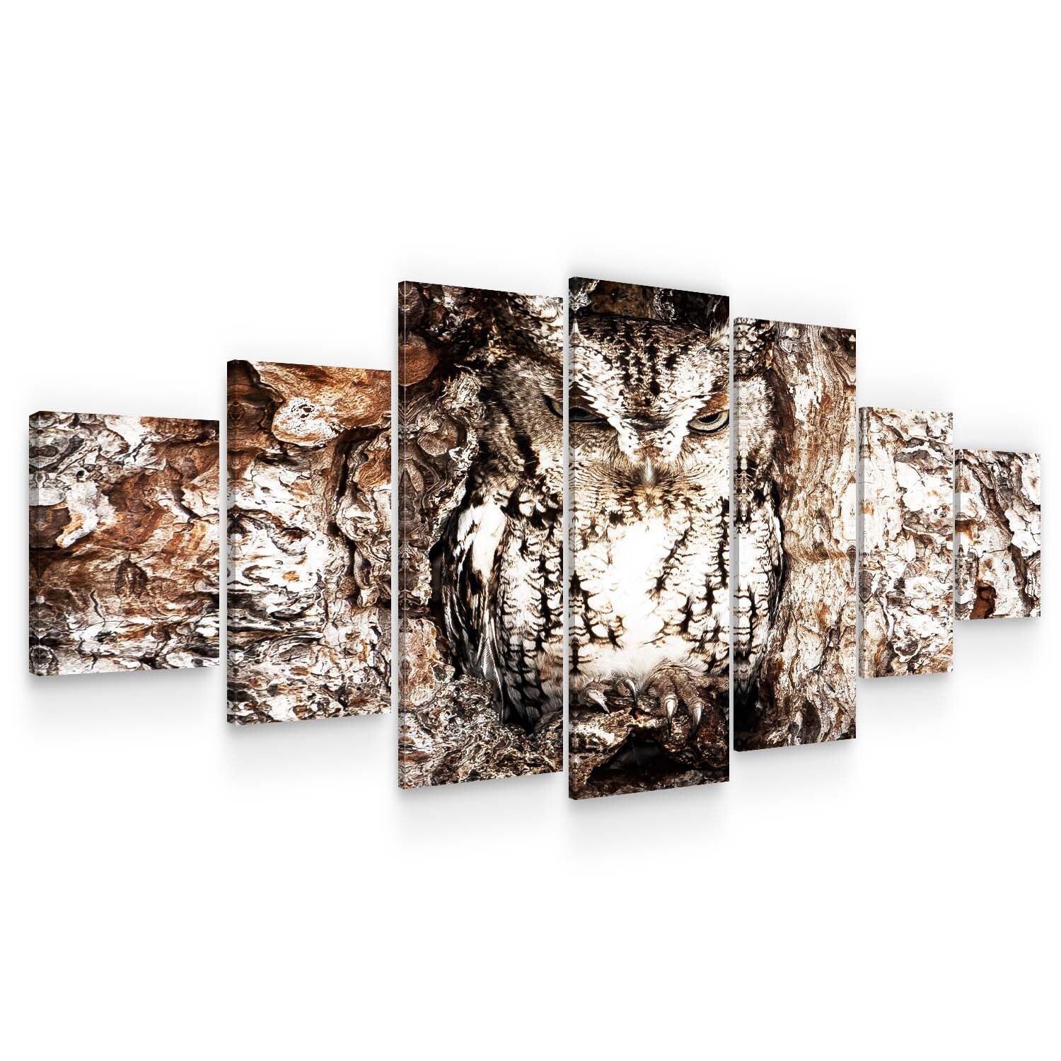 Set Tablou DualView Startonight Bufnita, 7 piese, luminos in intuneric, 100 x 240 cm