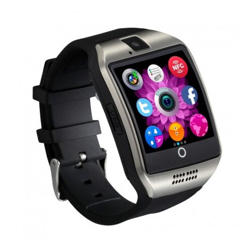 Ceas Smartwatch cu telefon MCZ Q18, Camera 1,3Mpx, Display 1,54 inch Capacitiv, Slot Card TF, Bluetooth, Pedometru, Monitorizare Somn, Silver