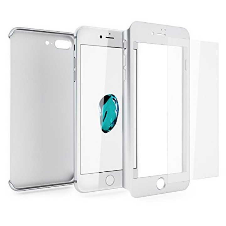 Калъф MyStyle Fullbody Silver за Apple iPhone 7 с пълно 360 градусово покритие с безплатно стъклено фолио