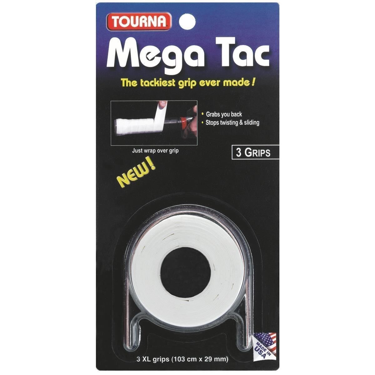 Overgrip TOURNA MEGA TAC, alb, 3 bucati