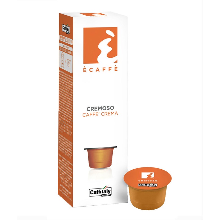Capsule cafea Ecaffe Cremoso Caffe' Crema, 10 capsule, compatibile CAFISSIMO