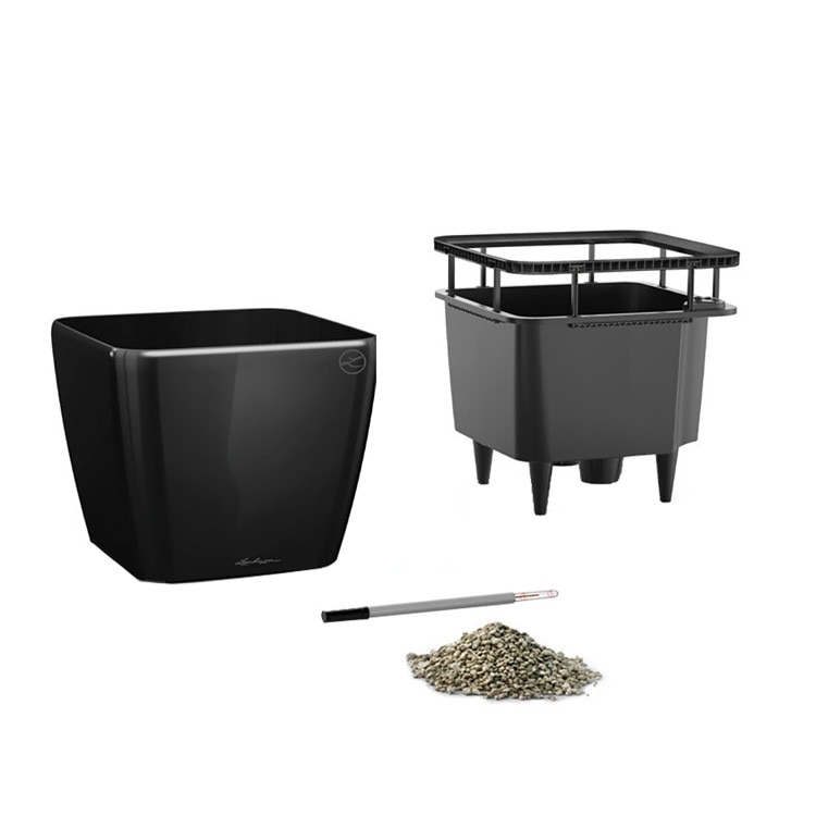 Ghiveci Lechuza Quadro Premium 21/20CM LS - set negru 16129