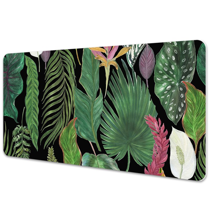 Mapa birou. protectie pentru birou. Frunze Tropicale. Verde. 100 cm x 50 cm. 010250300020100012712