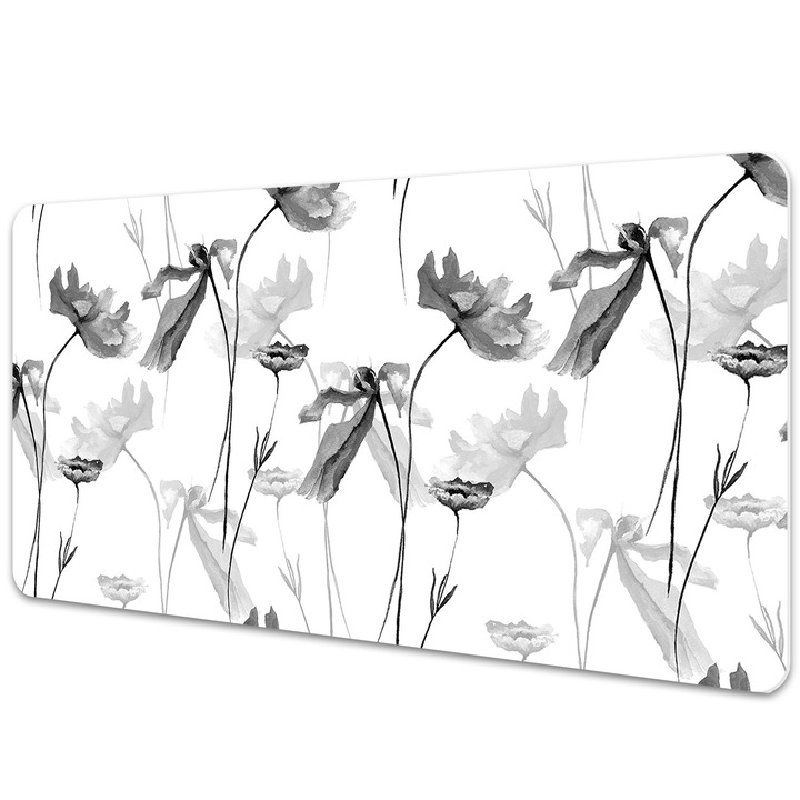 Mapa birou. din PVC. pentru protectie birou. Floare Din Seminte De Mac. Gri. 90 cm x 45 cm. 010250300040100012420