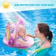 Colac de inot pentru bebelusi, Baldachin detasabil, Protectie solara UV, Roz