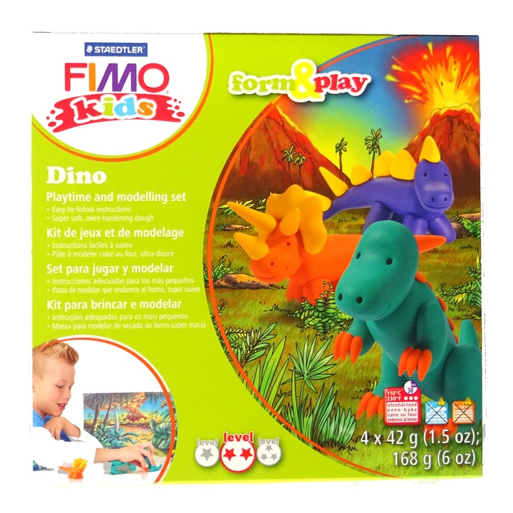 Set Staedtler modelaj fimo kids dinozauri STH-8034-07