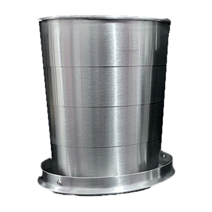 Összecsukható pohár, QttvbTna, Rozsdamentes acél, Kempinghez, 7,6 x 9,4 cm, Ezüst