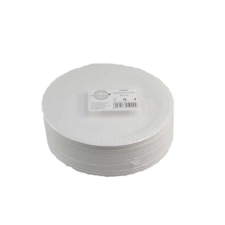 Set 50xfarfurii unica folosinta, ABC, 18cm, Alb