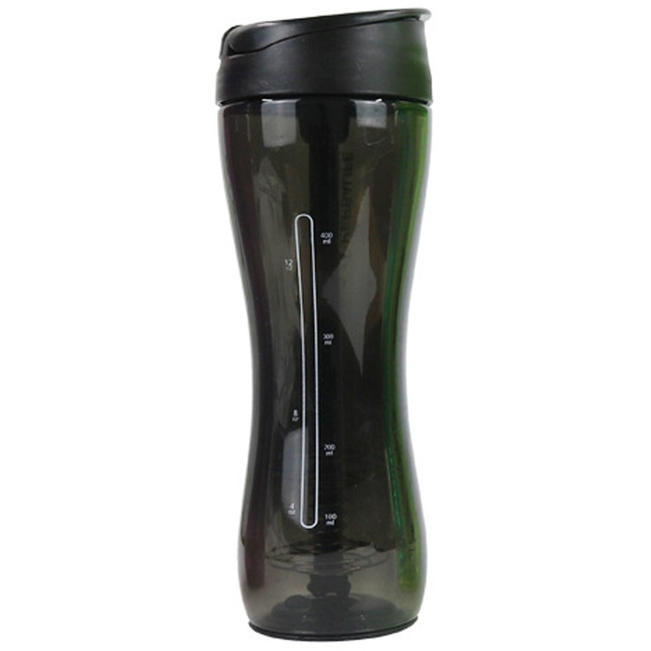 Sticla de apa cu mixer integrat, neagra, rezistenta la scurgeri, 100% fara BPA, 700ml