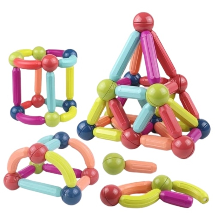 Joc educativ de constructie magnetic, Stem, 36 piese, 4 ani