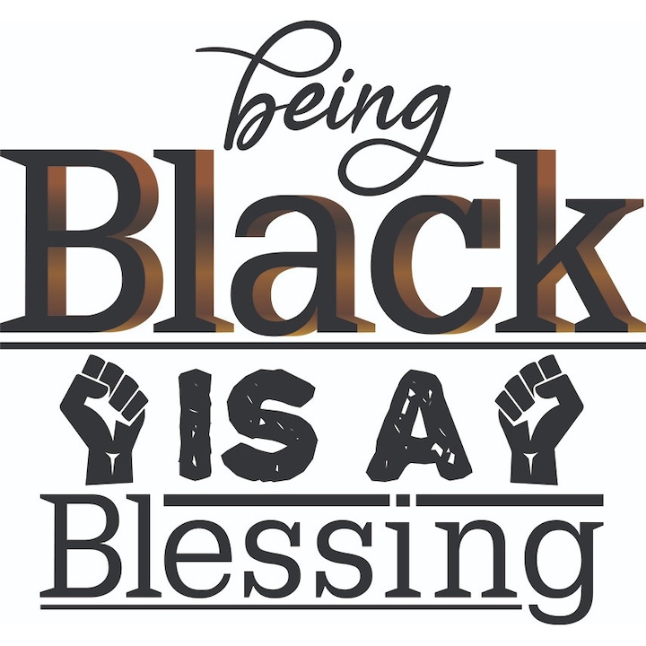 Sticker decorativ, Being black is a blessing, Negru, 64 cm, 7301ST