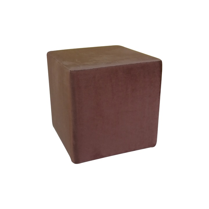 Taburet pe structura de lemn, Spring, 42x42x42 cm, Hande, Maro