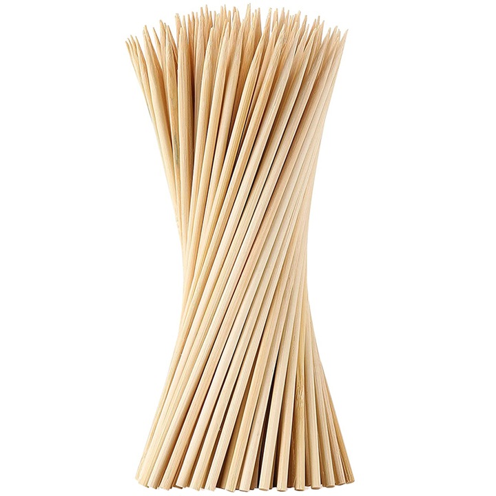 Set 100 Bete din Bambus pentru Frigarui, 25cm, Bukate®