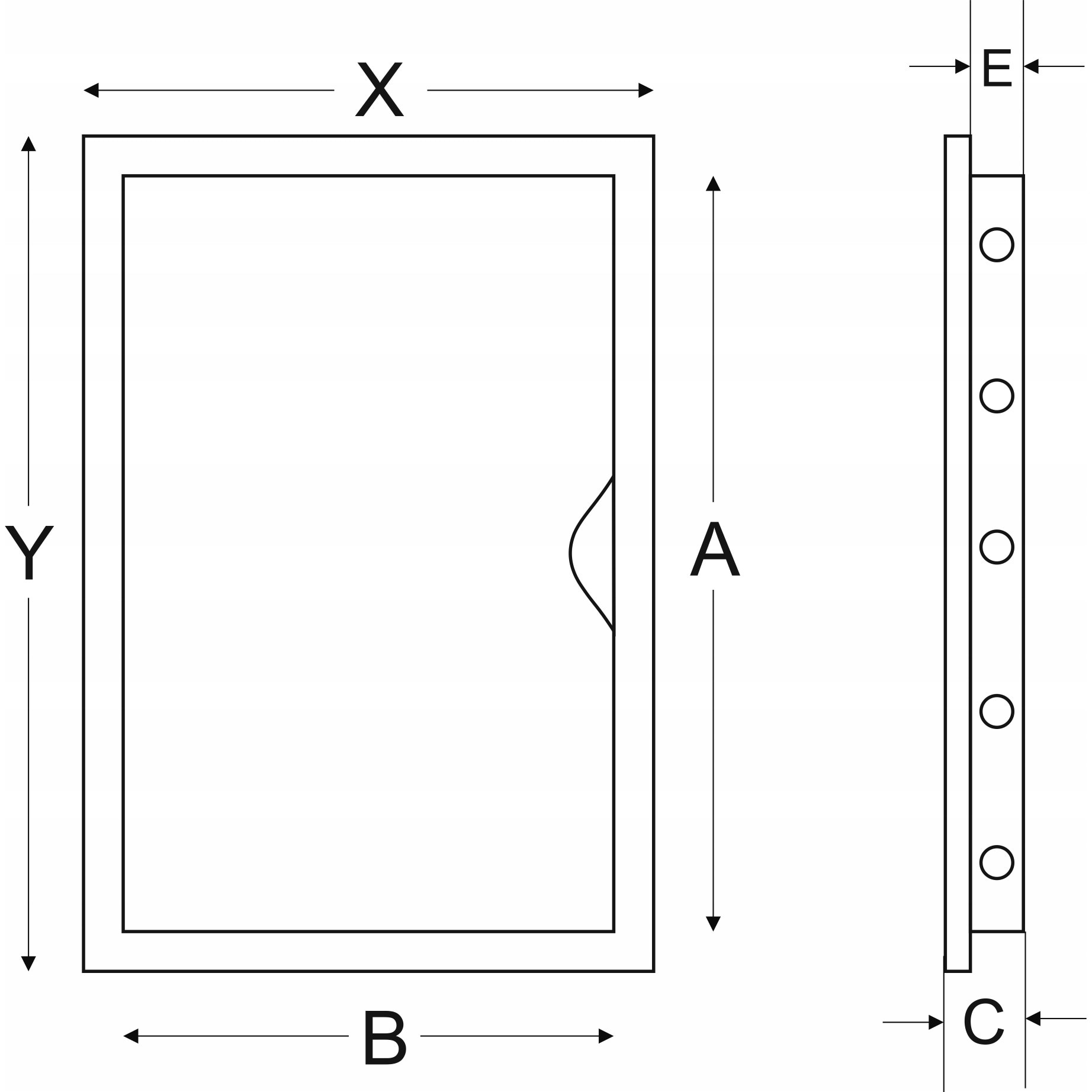 Usa de inspectie, Airroxy, Plastic, 10X10, Alb, 100X100 