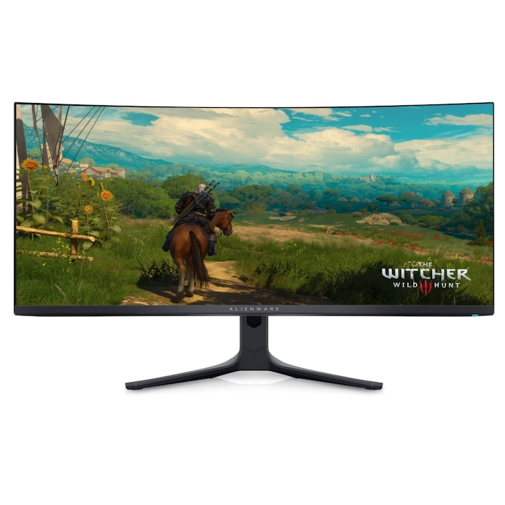 Извит OLED монитор за игри DELL Alienware AW3423DWF, 34'', Ultra Wide QHD, 165Hz, AMD FreeSync Premium Pro, HDR400, Черен