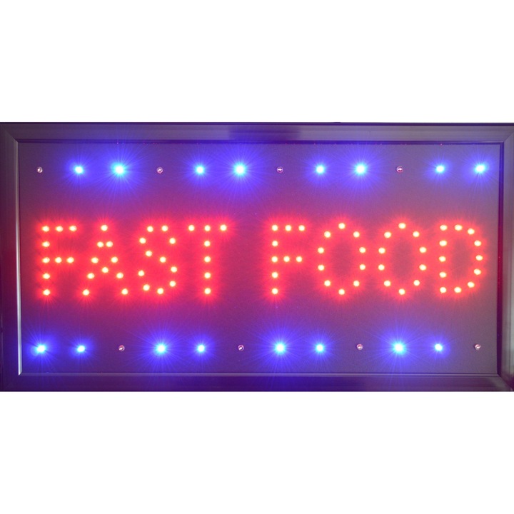 Reclama luminoasa Ledstar, FAST FOOD, de interior, 48 x 25 cm