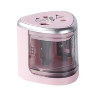 Ascutitoare Electrica, Darklove, Design cu doua gauri, Oprire automata, Usor de transportat si de utilizat, Potrivit pentru creionul de 6-12mm,7x7x7.5cm, Plastic, Roz