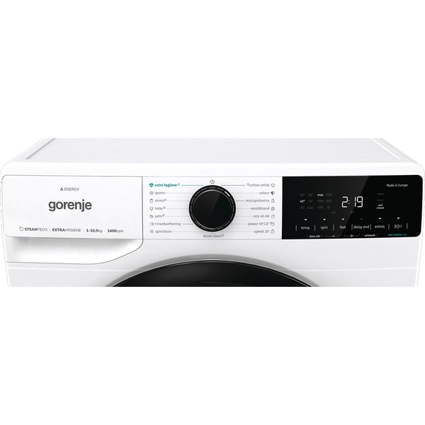 Masina de Spalat Rufe Frontala GORENJE WNA1X4A, SteamTech, 10.5 kg, 1400rpm, Clasa A, Alb