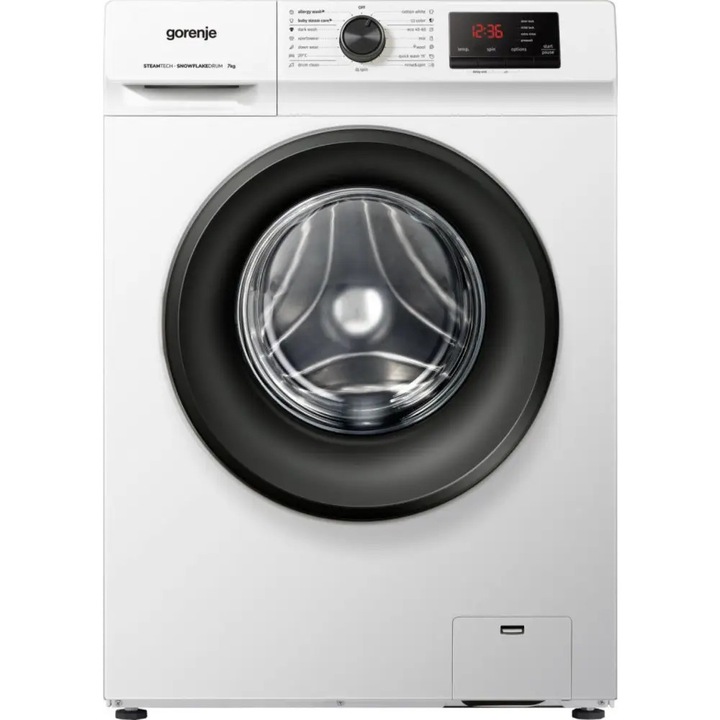 Masina de Spalat Rufe Frontala Slim GORENJE WNHVB72SDS, SteamTech, 7 kg, 1200rpm, Clasa D, Alb