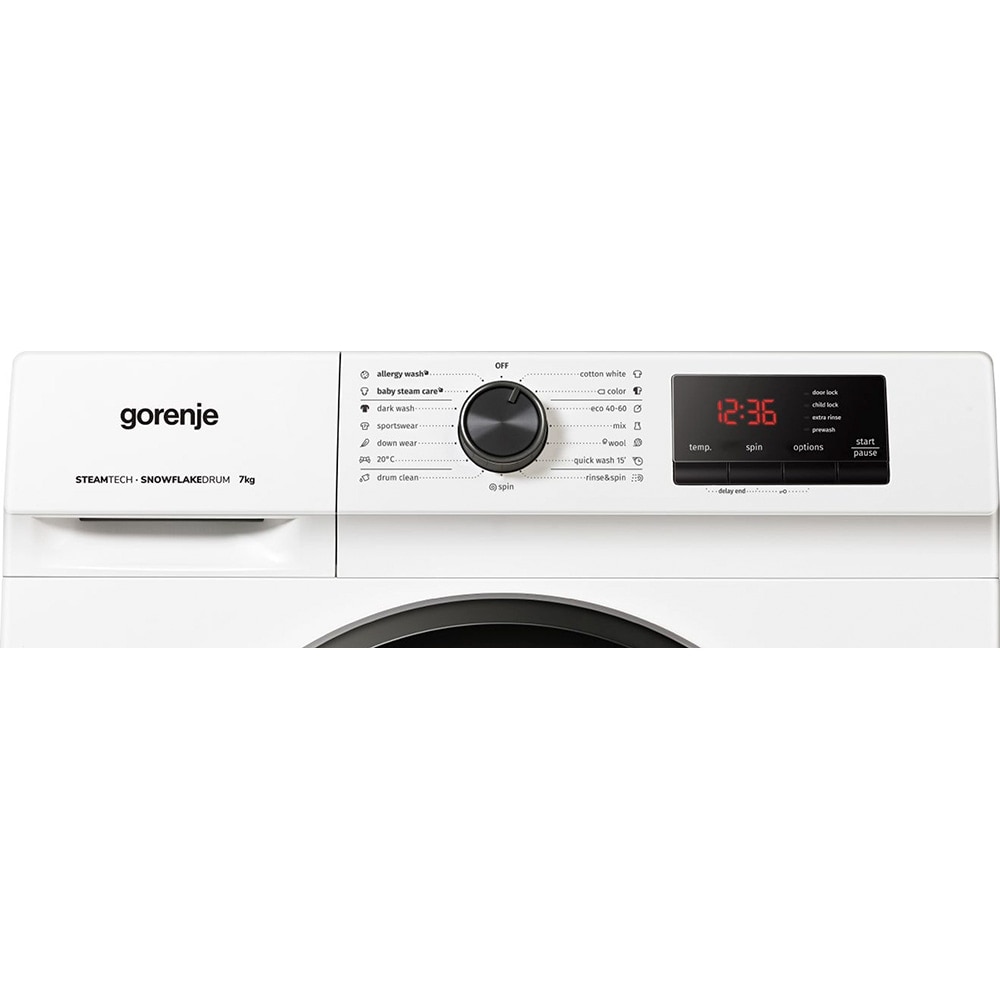 Masina de Spalat Rufe Frontala Slim GORENJE WNHVB72SDS, SteamTech, 7 kg, 1200rpm, Clasa D, Alb