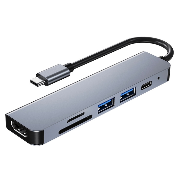6 az 1-ben USB HUB C type-c HUB USB C – USB 3.0 HDMI-kompatibilis dokkoló MacBook Pro-hoz Nintendo Switch USB-C Type C 3.0 osztóhoz