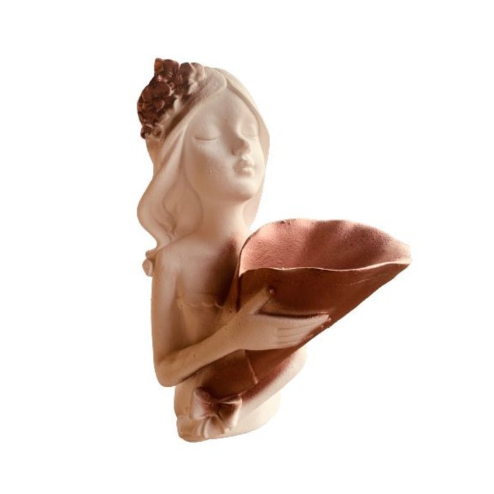 Váza hölgy D fehér, bronz 34 cm