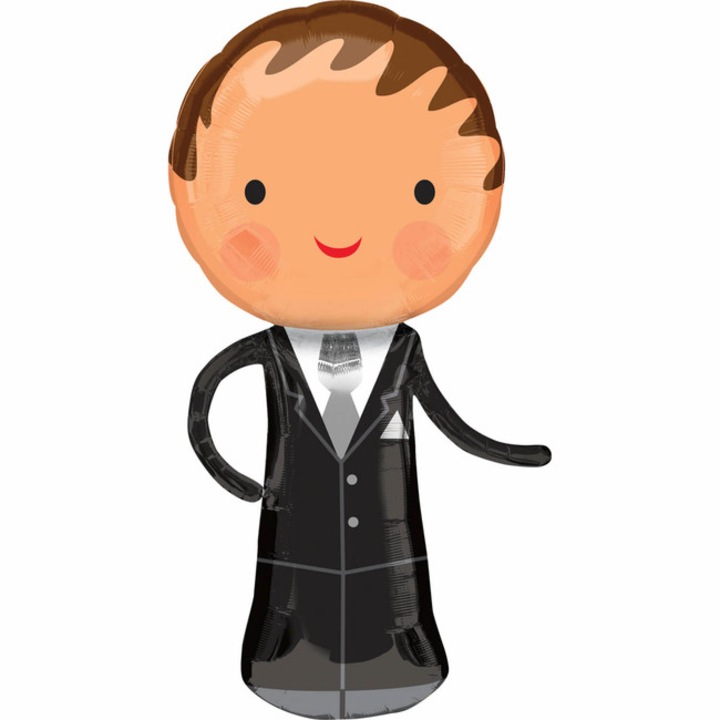 Балон Amscan Supershape, Groom, Фолиев, 48x101 см, Многоцветен