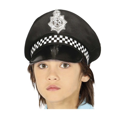 Sapca politie copii, Guirca, Poliester, Negru/Alb - eMAG.ro
