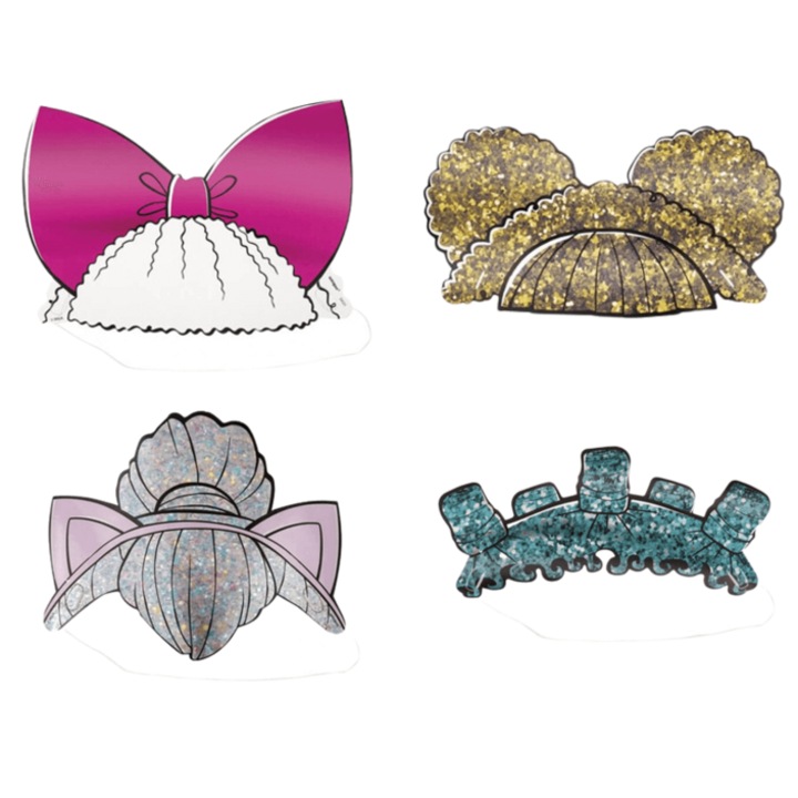 Комплект от 4 парти ленти за глава от картон LOL Surprise, различни форми