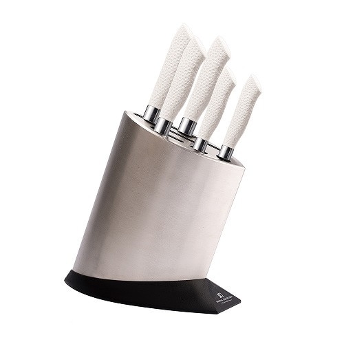 Set cutite 6 piese cu suport ,Imperial collection IM-KST10, Alb