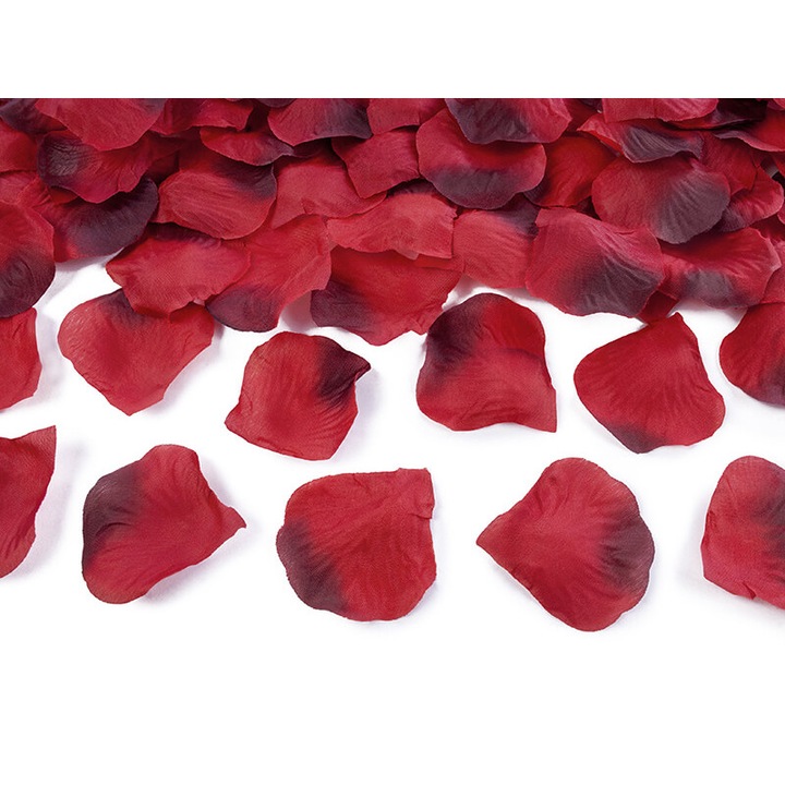 Комплект 100 декоративни листенца от рози, PartyDeco, Червени