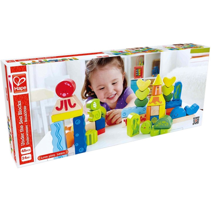 Hape játékkészlet - Tengeri életblokkok