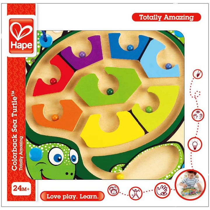 Игрален комплект Hape, Магнитен лабиринт - Костенурка