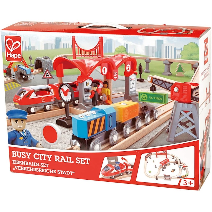 Set de joaca Hape - Calea ferata din orasul aglomerat