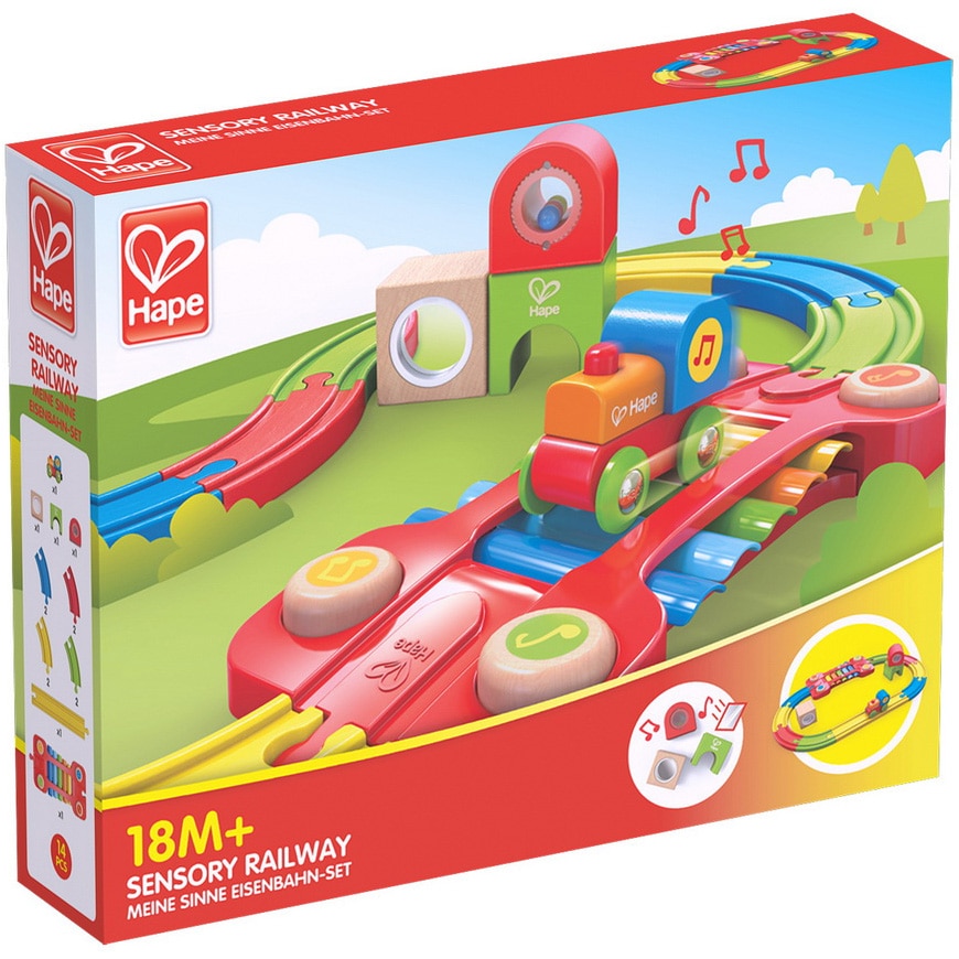 Set de joaca din lemn Hape - Sina de tren senzoriala