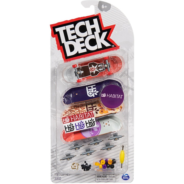 Set 4 piese tech Deck - Fingerboard Habitat, 9.6 cm