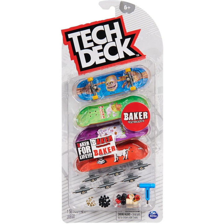 Set 4 piese tech Deck - Fingerboard Baker, 9.6 cm