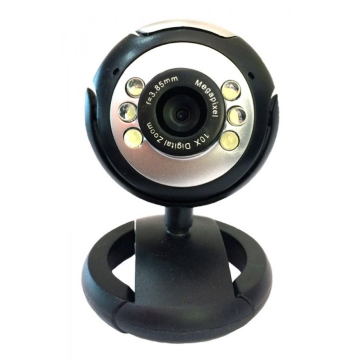 Camera Web, Powertech, 1.3MP, Plug & Play, Negru
